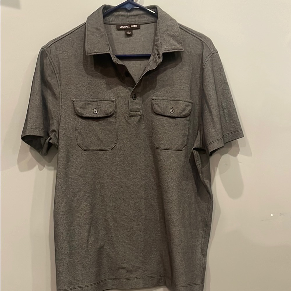Michael Kors Men's Gray/black  Polo Shirt